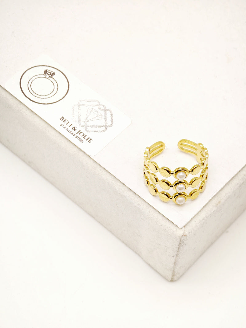 Bague en acier inoxydable ajustable - BLANC