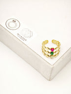 Bague en acier inoxydable ajustable - MULTICOLORE
