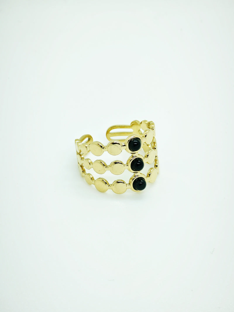 Bague en acier inoxydable ajustable - NOIR