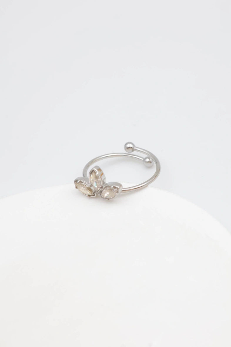 Bague en acier inoxydable ajustable - ARGENT