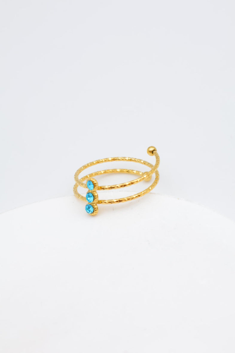 Bague en acier inoxydable ajustable - BLEU
