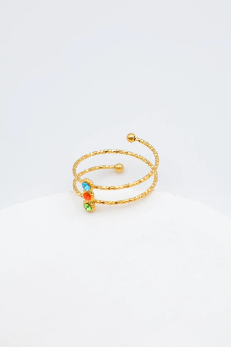 Bague en acier inoxydable ajustable - MULTICOLORE