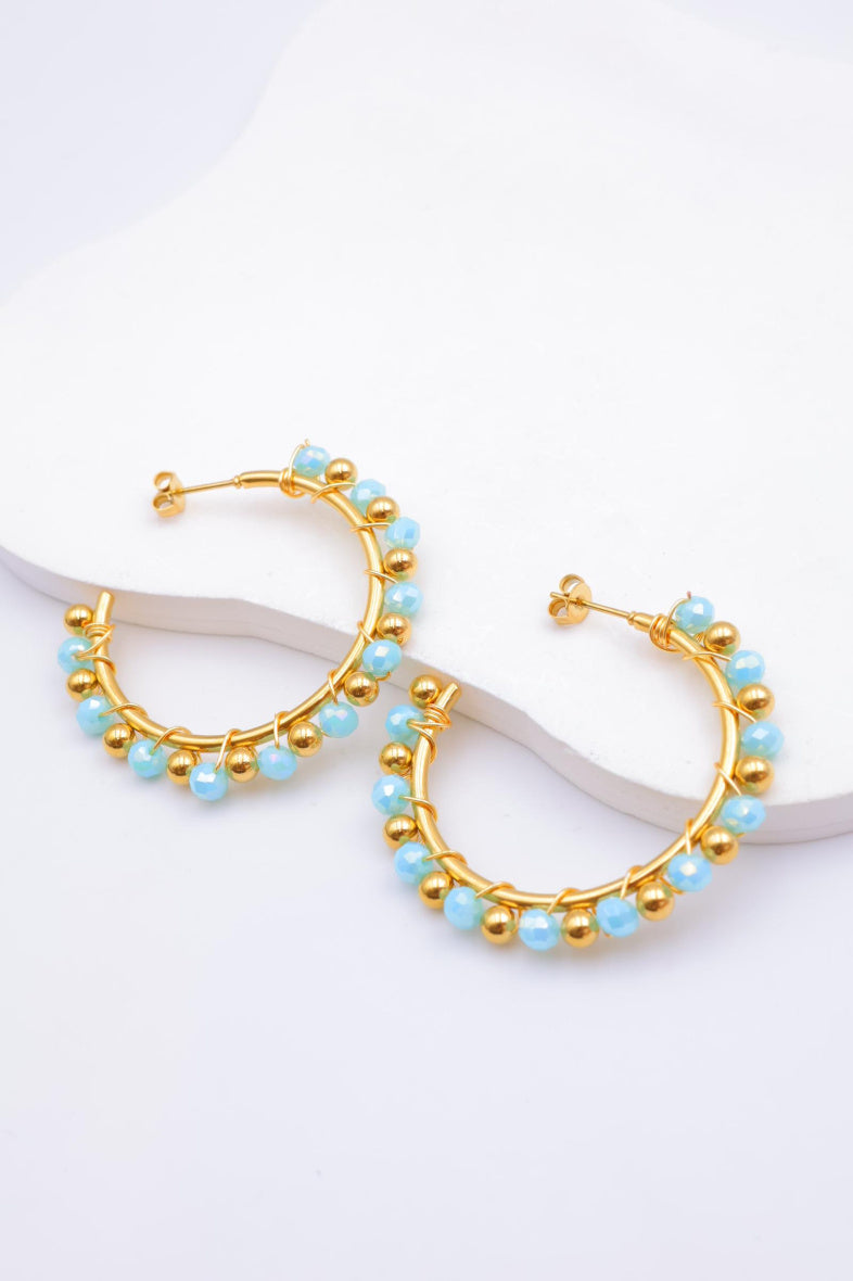 Boucles d'oreilles en acier inoxydable - BLEU