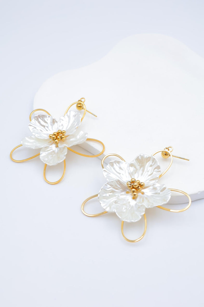Boucles d'oreilles en acier inoxydable - BLANC