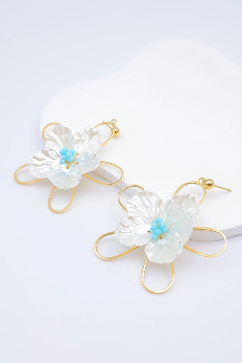 Boucles d'oreilles en acier inoxydable - BLEU