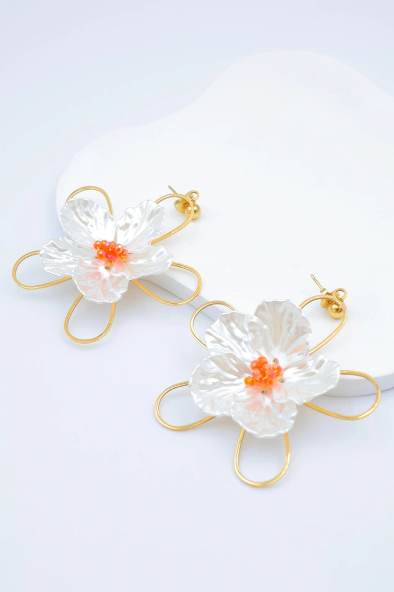 Boucles d'oreilles en acier inoxydable - ORANGE