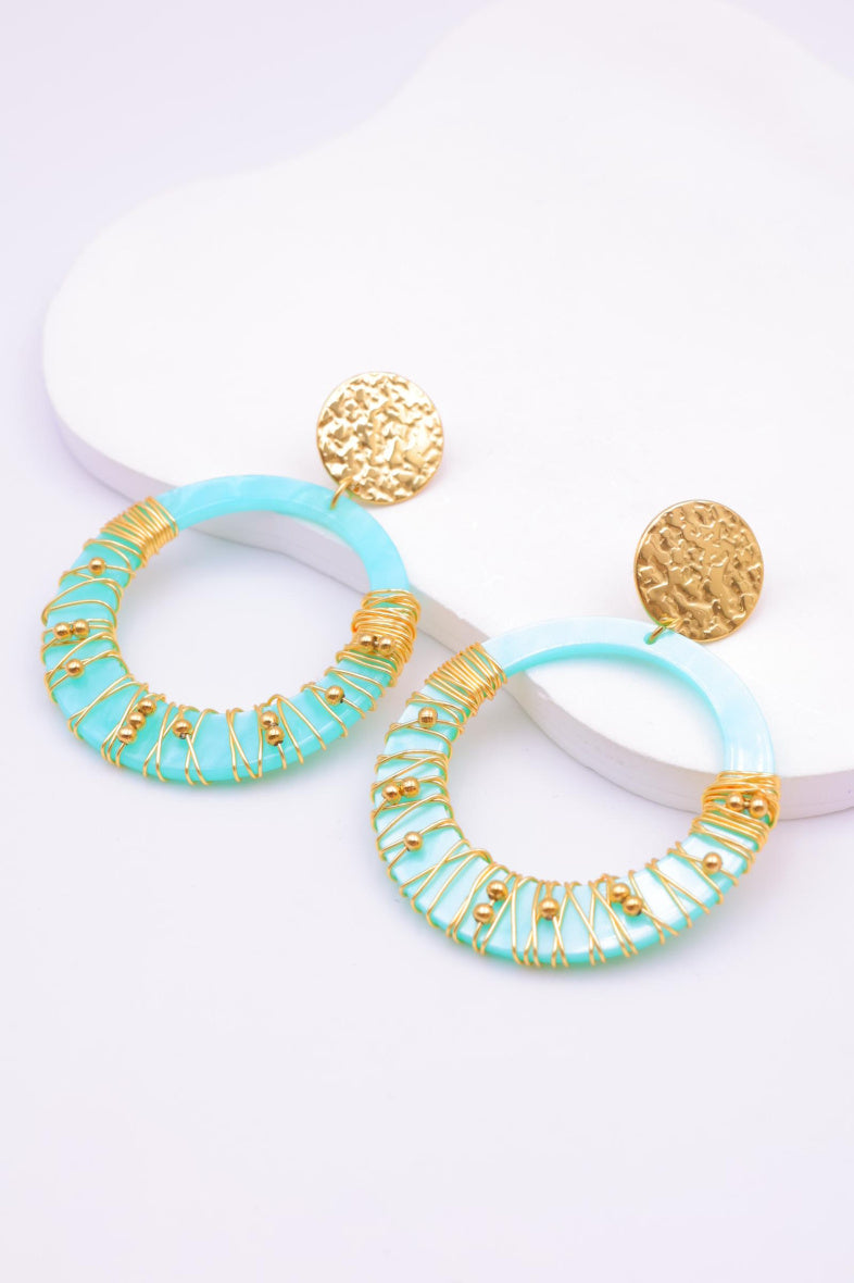 Boucles d'oreilles en acier inoxydable - BLEU