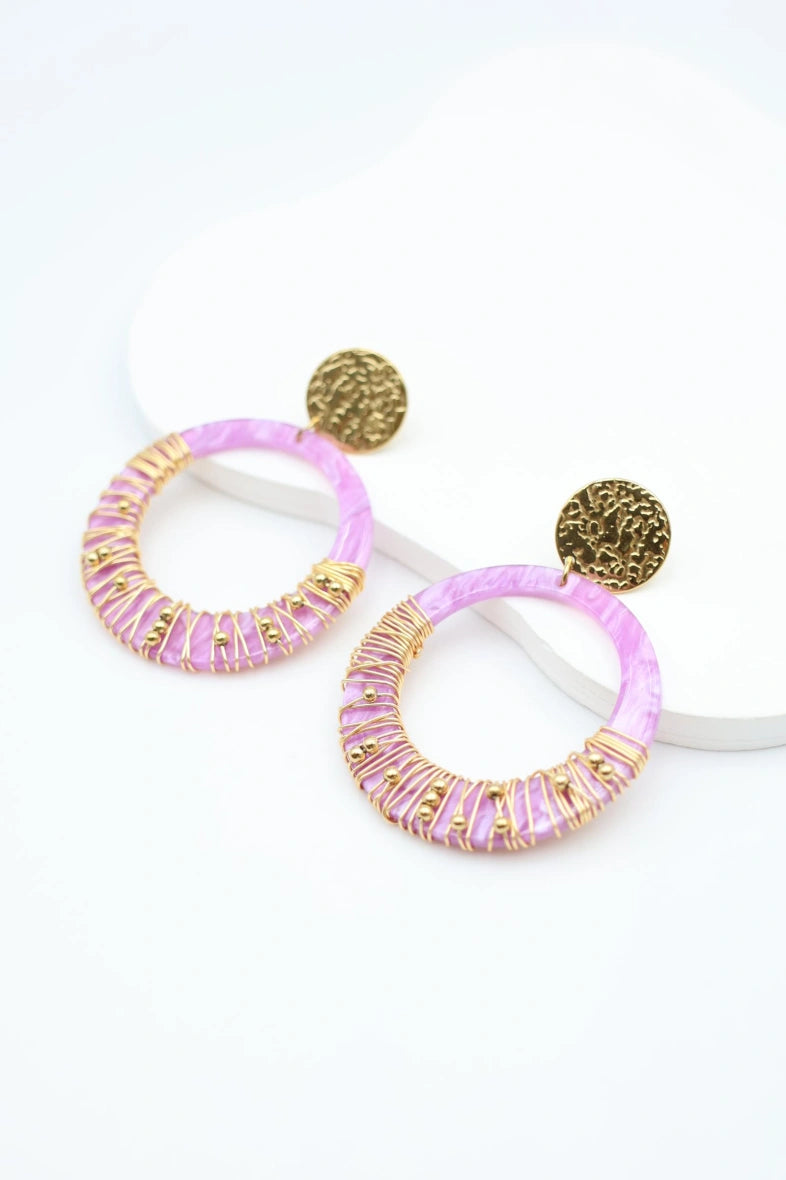 Boucles d'oreilles en acier inoxydable - VIOLET