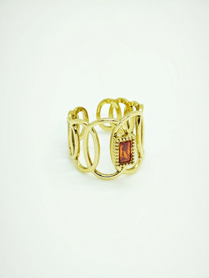 Bague en acier inoxydable ajustable - ORANGE