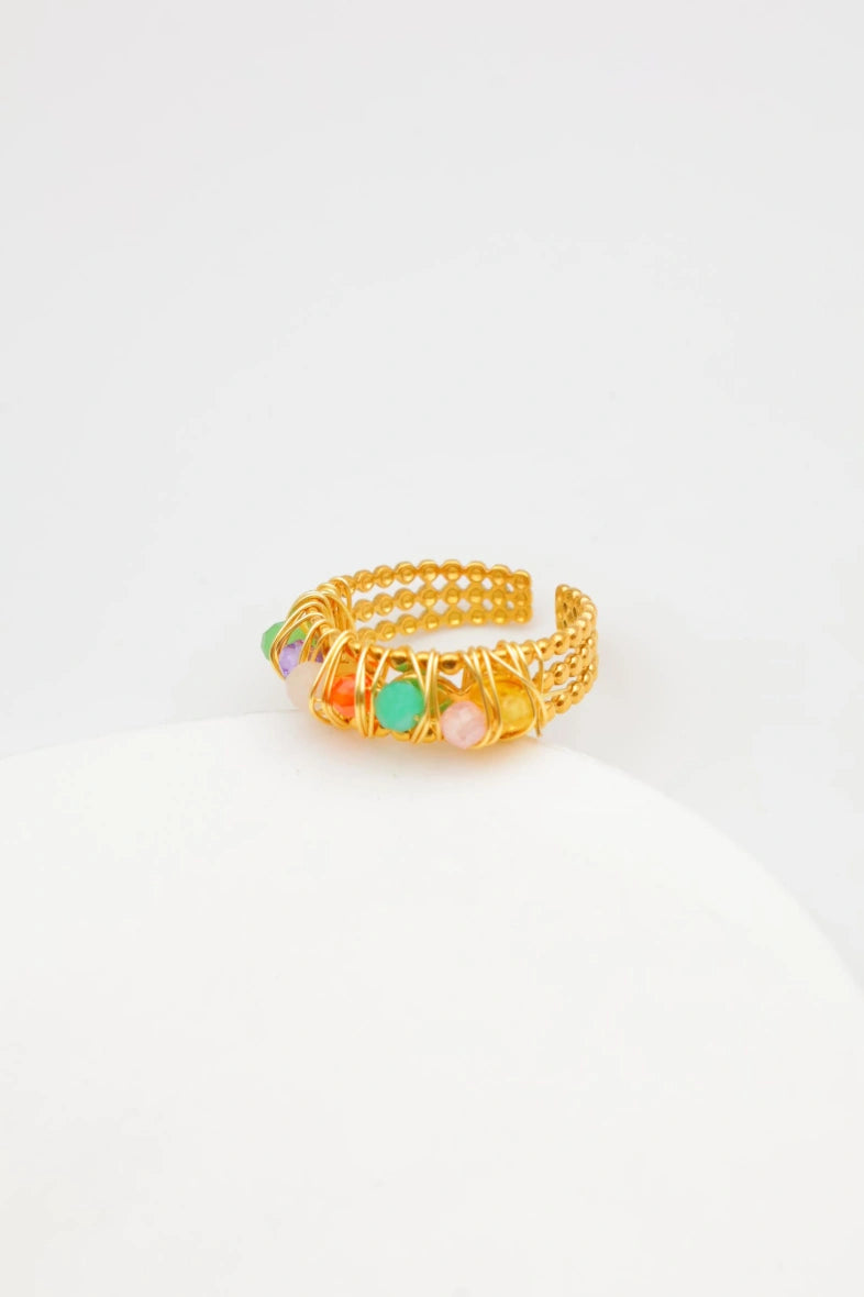 Bague en acier inoxydable ajustable - MULTICOLORE