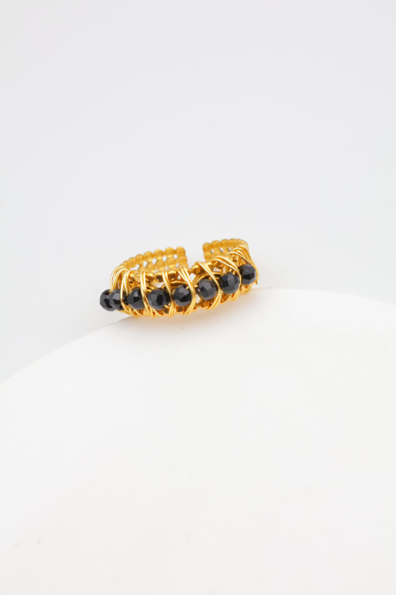 Bague en acier inoxydable ajustable - NOIR