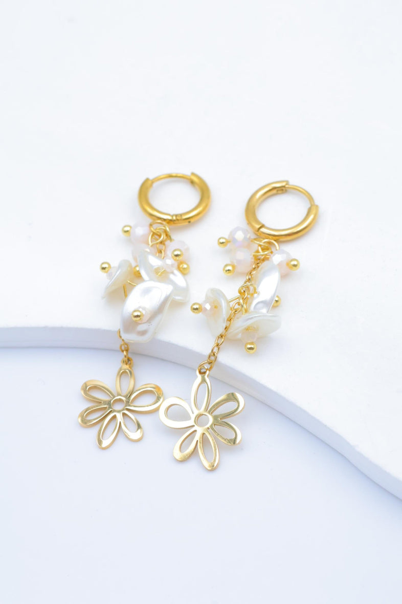 Boucles d'oreilles en acier inoxydable - BLANC
