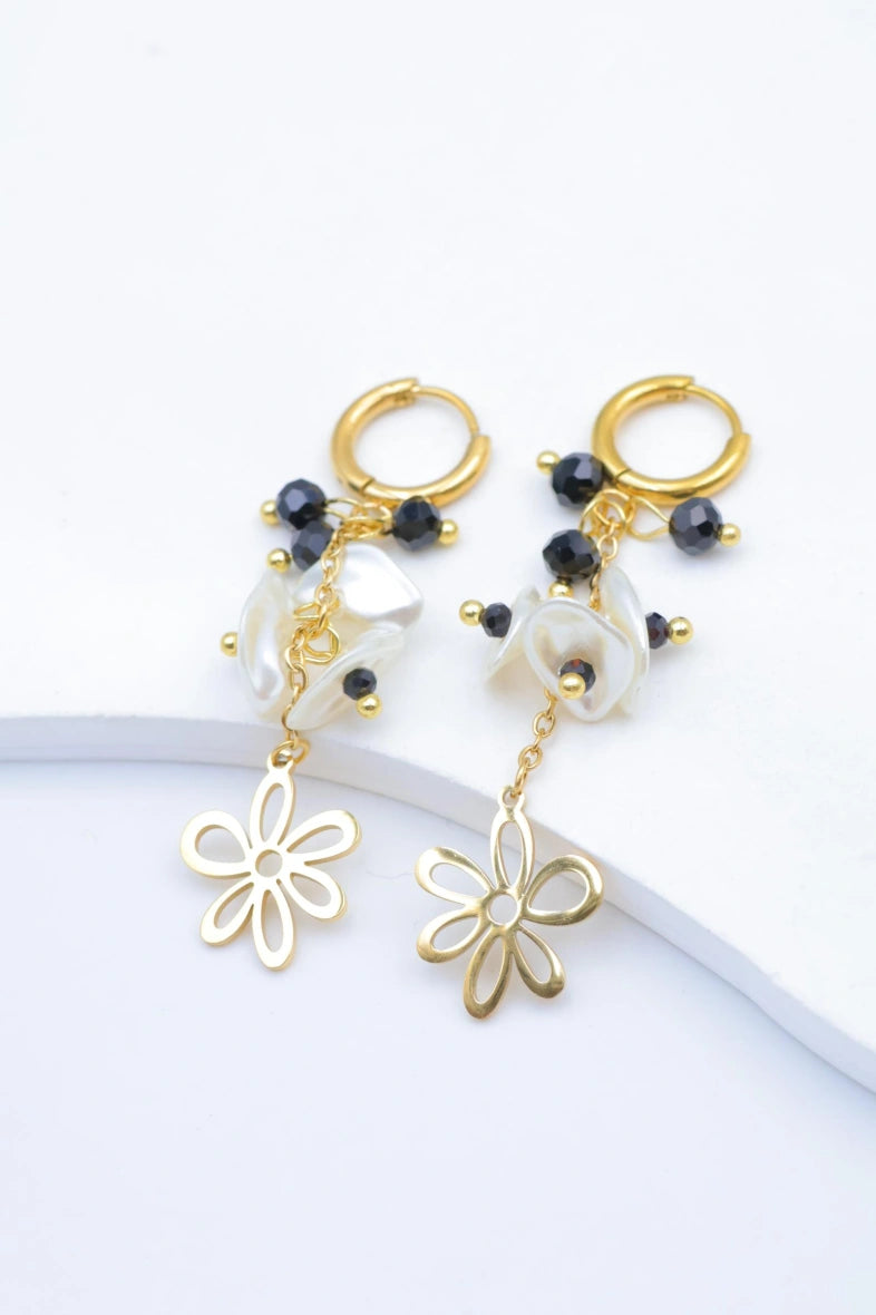 Boucles d'oreilles en acier inoxydable - NOIR