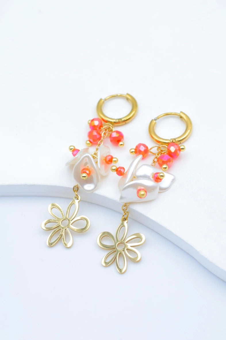 Boucles d'oreilles en acier inoxydable - ORANGE