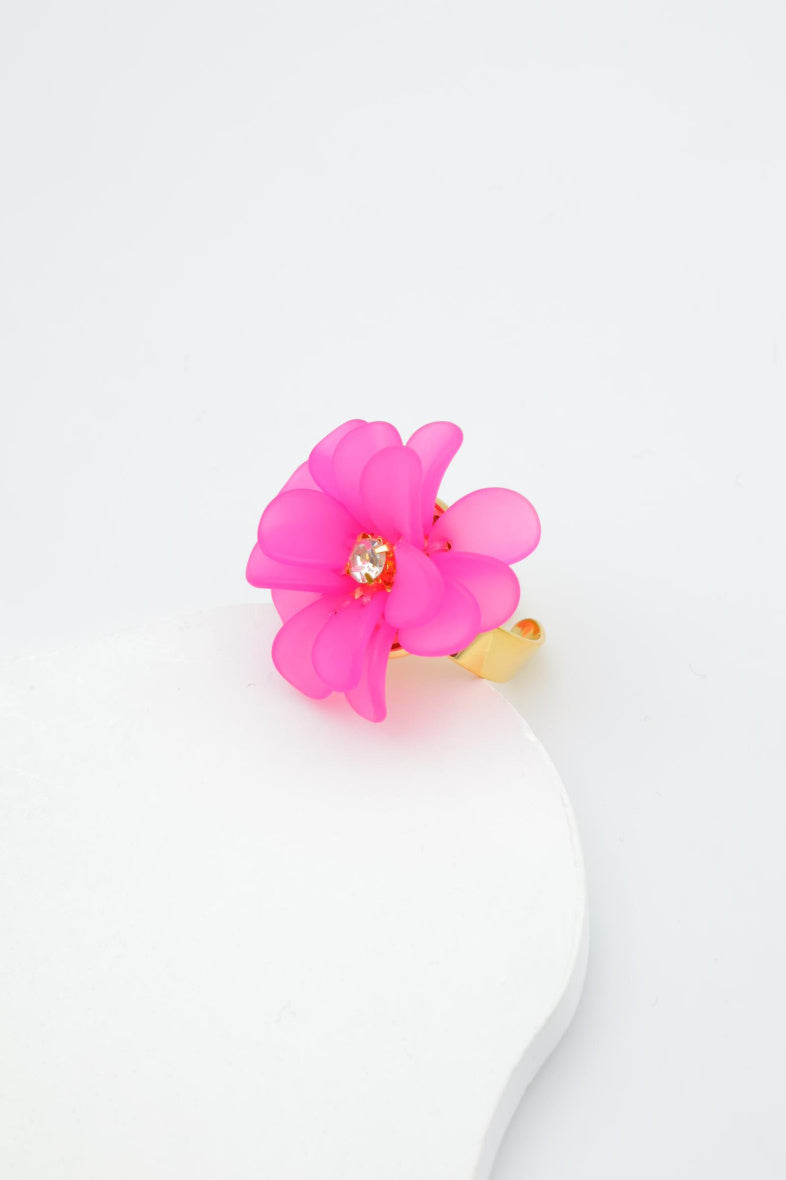 Bague en acier inoxydable ajustable - FUCHSIA