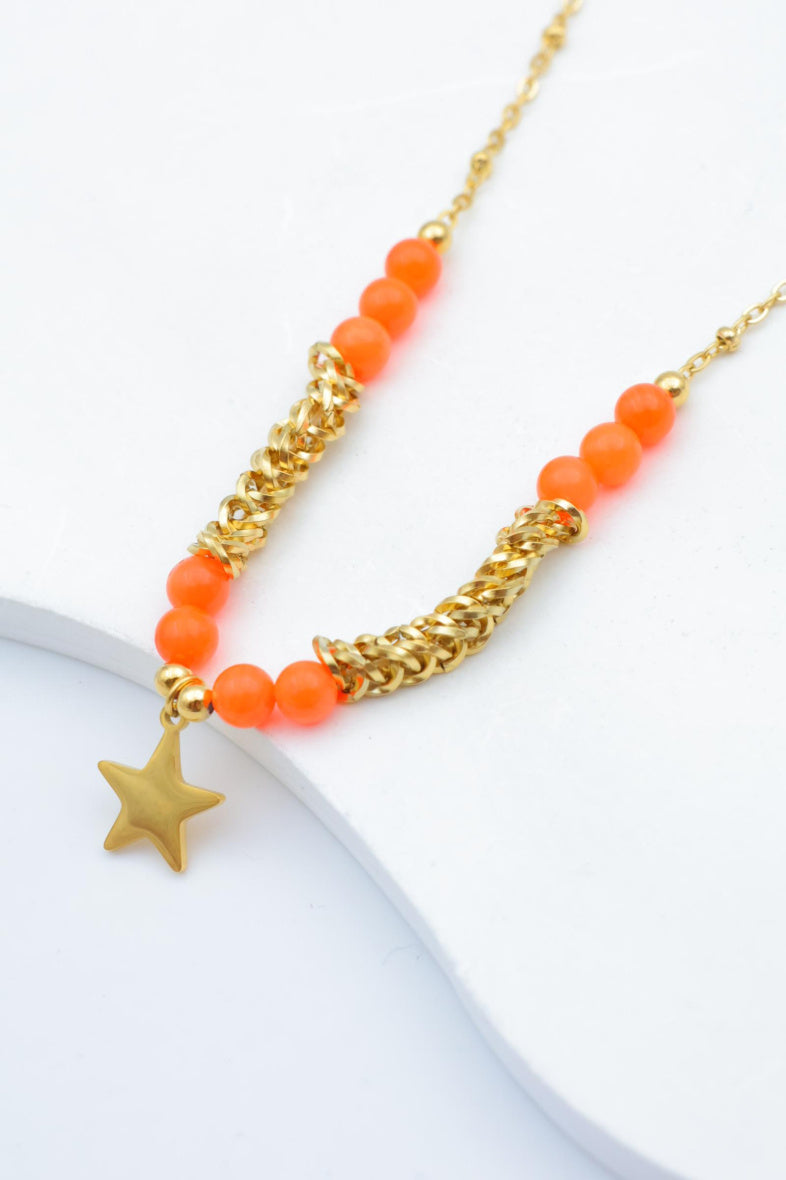 Collier en acier inoxydable - ORANGE