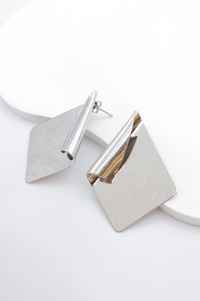 Boucles d'oreilles en acier inoxydable - ARGENT
