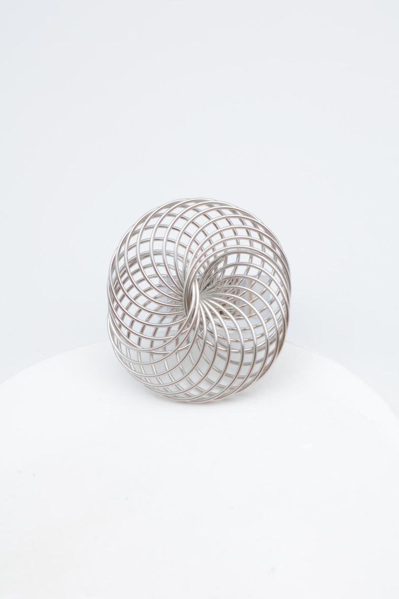 Bague en acier inoxydable ajustable - ARGENT