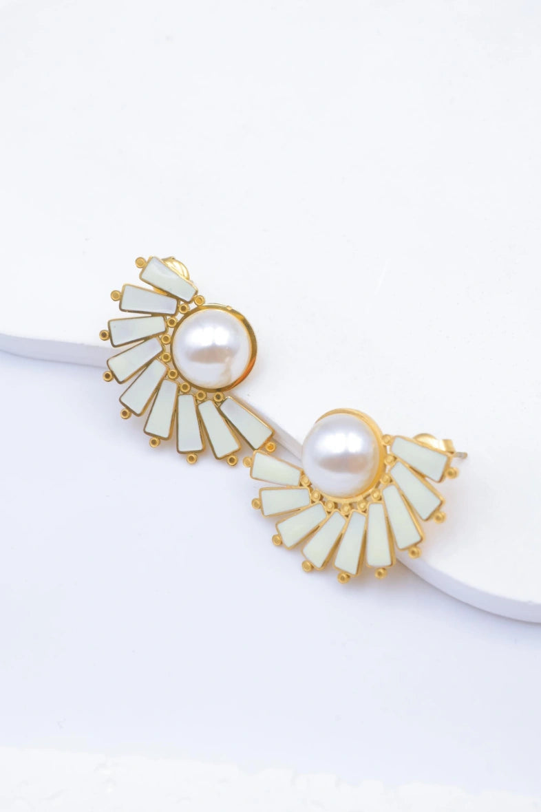 Boucles d'oreilles en acier inoxydable - BLANC