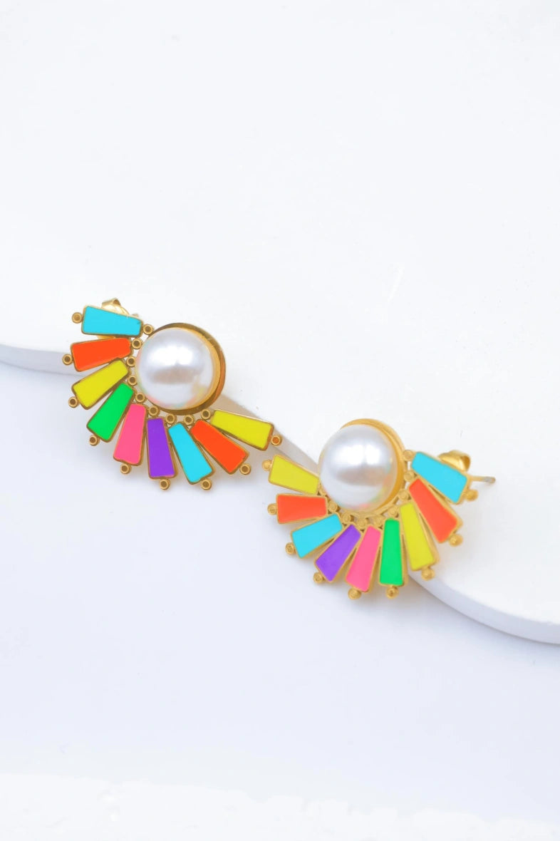 Boucles d'oreilles en acier inoxydable - MULTICOLORE