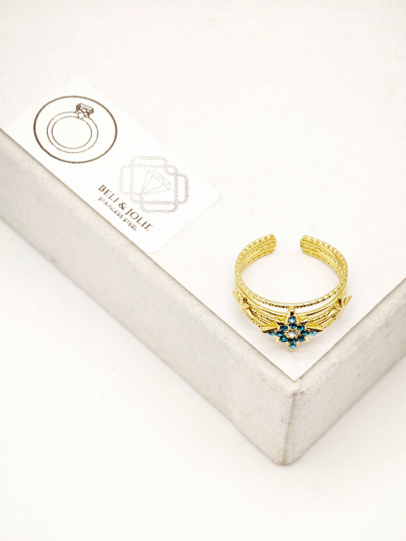 Bague en acier inoxydable ajustable - BLEU