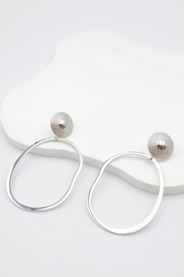 Boucles d'oreilles en acier inoxydable - ARGENT