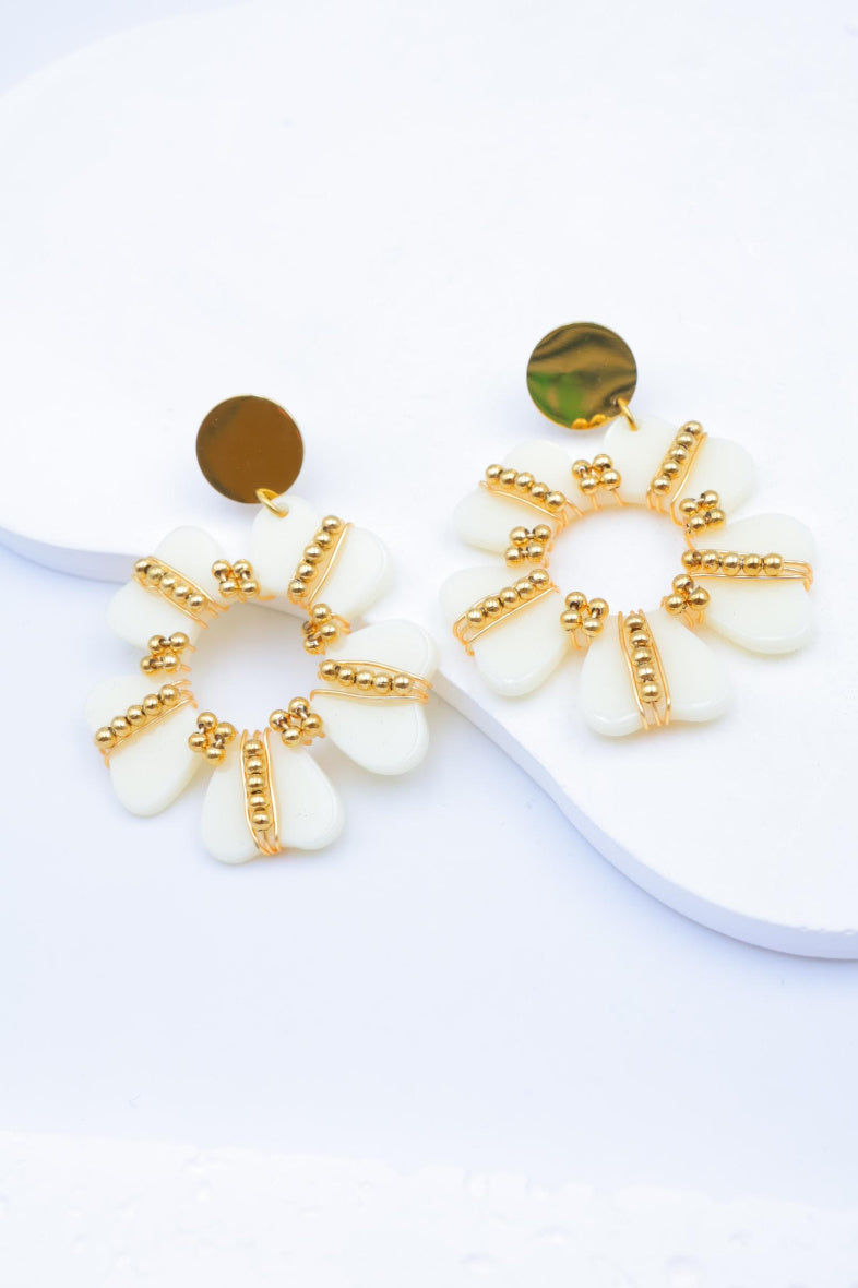 Boucles d'oreilles en acier inoxydable - BLANC