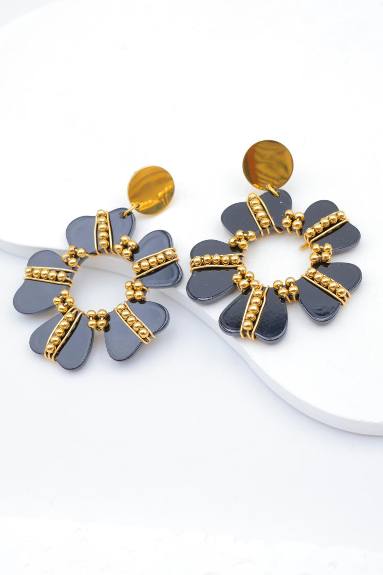 Boucles d'oreilles en acier inoxydable - NOIR