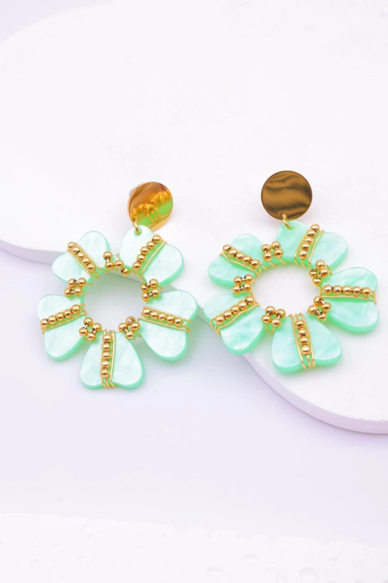 Boucles d'oreilles en acier inoxydable - VERT