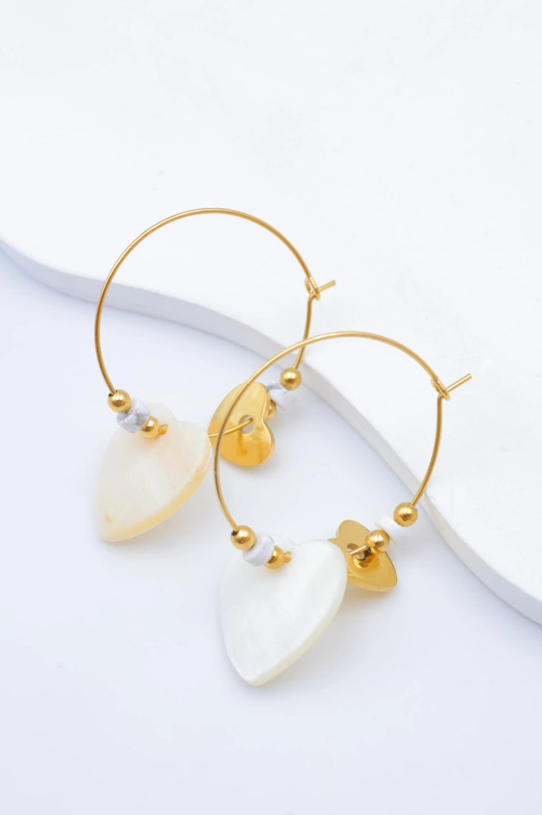 Boucles d'oreilles en acier inoxydable - BLANC