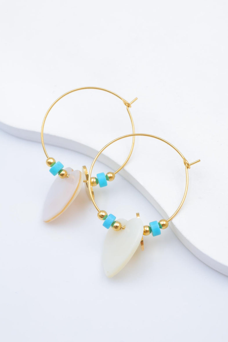 Boucles d'oreilles en acier inoxydable - BLEU