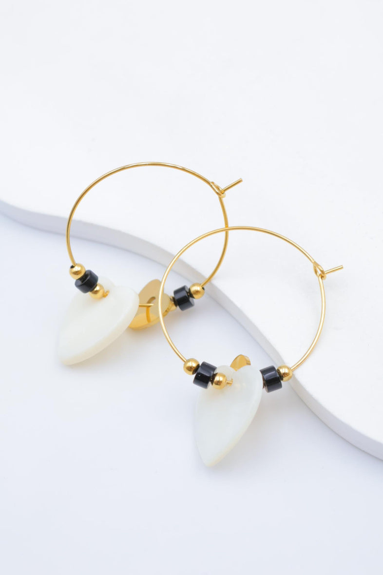 Boucles d'oreilles en acier inoxydable - NOIR
