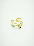 Bague en acier inoxydable ajustable - NOIR