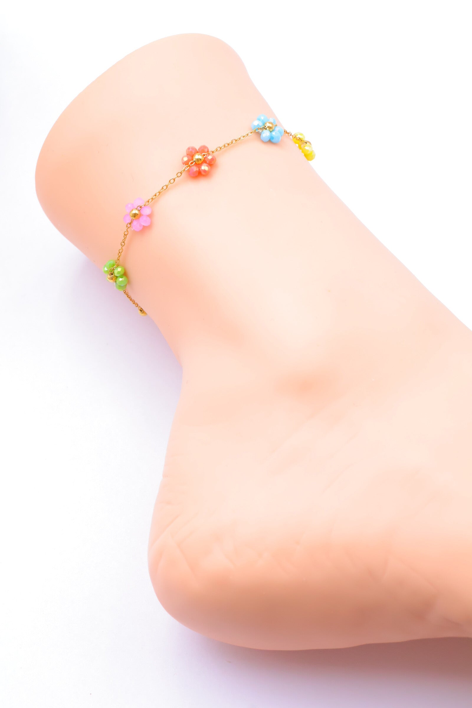 Chaîne de cheville en acier inoxydable - MULTICOLORE