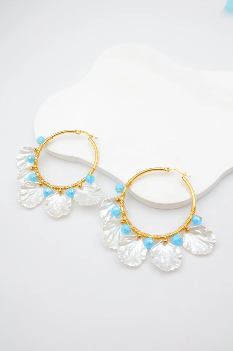 Boucles d'oreilles en acier inoxydable - BLEU