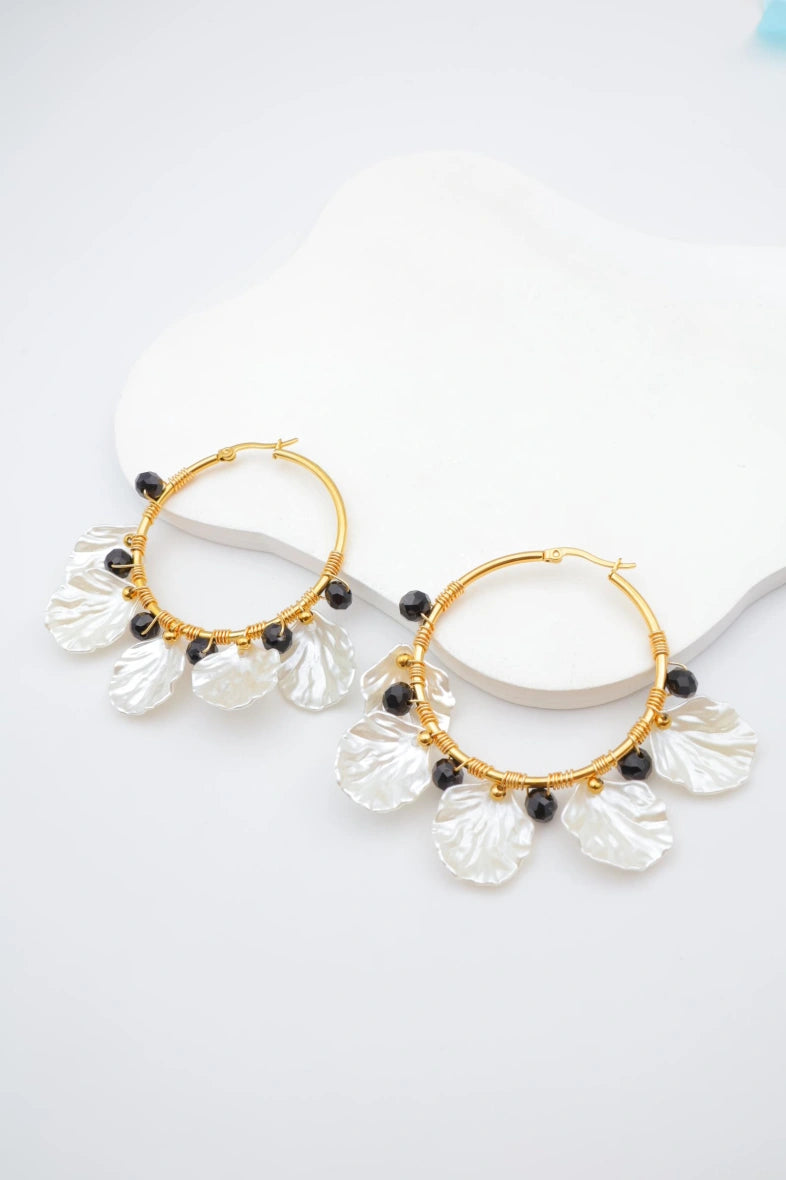 Boucles d'oreilles en acier inoxydable - NOIR