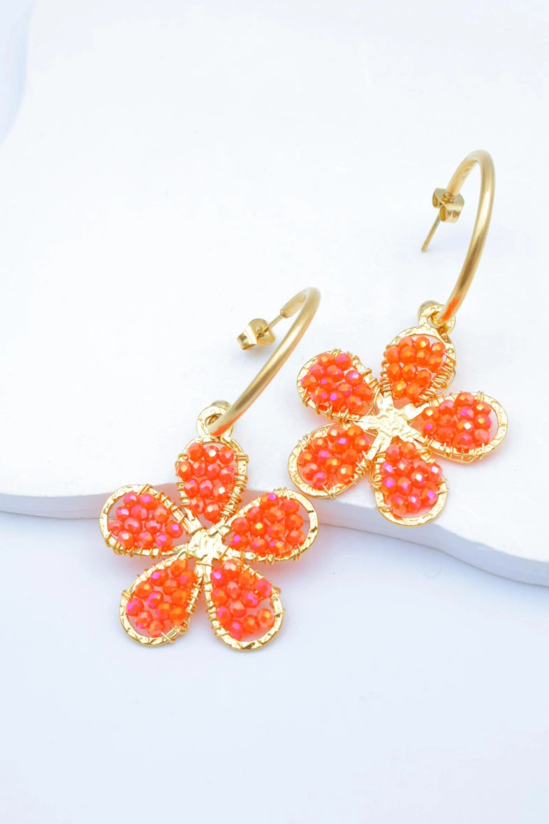 Boucles d'oreilles en acier inoxydable - ORANGE