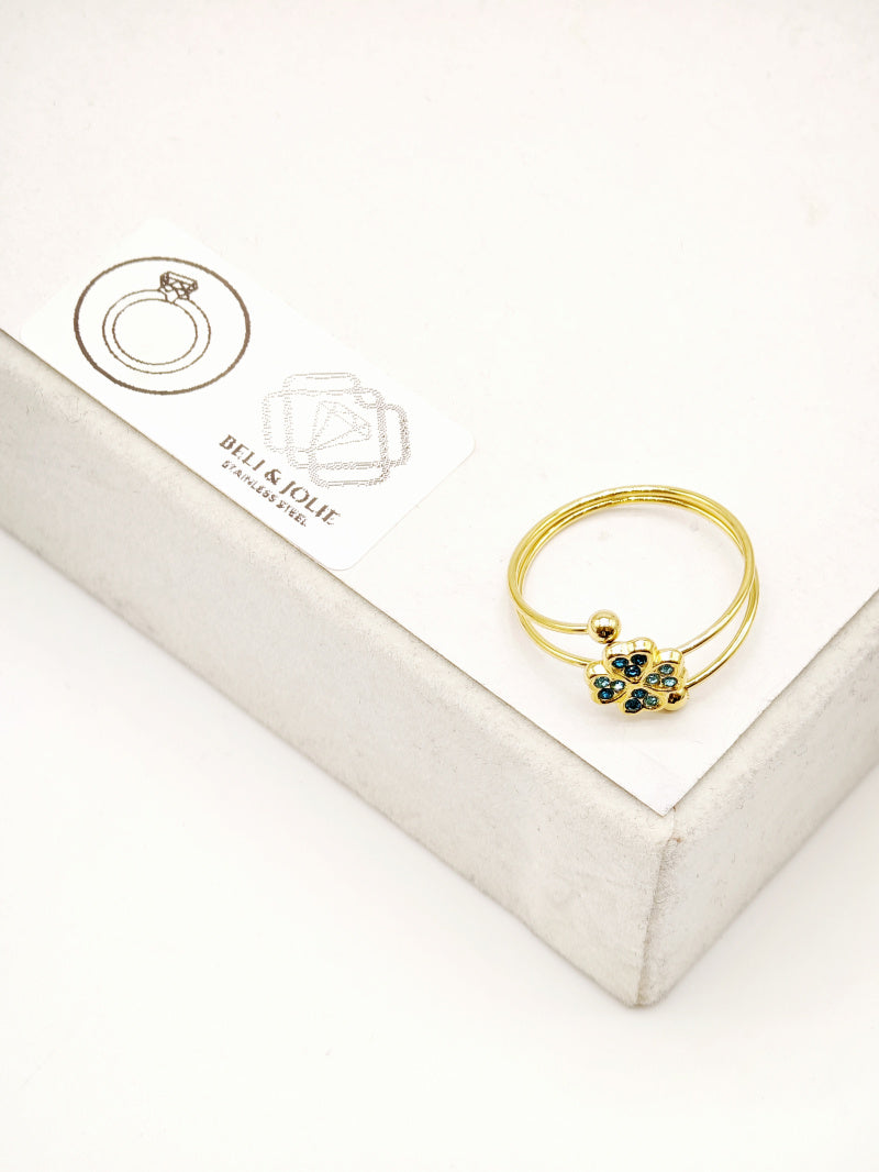 Bague en acier inoxydable ajustable - BLEU