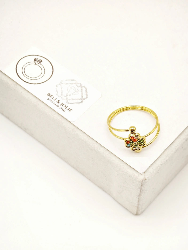 Bague en acier inoxydable ajustable - MULTICOLORE