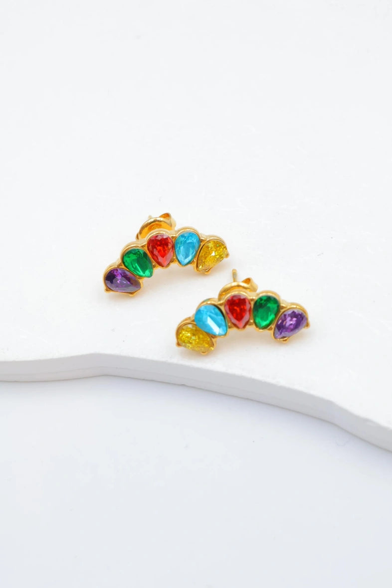 Boucles d'oreilles en acier inoxydable - MULTICOLORE