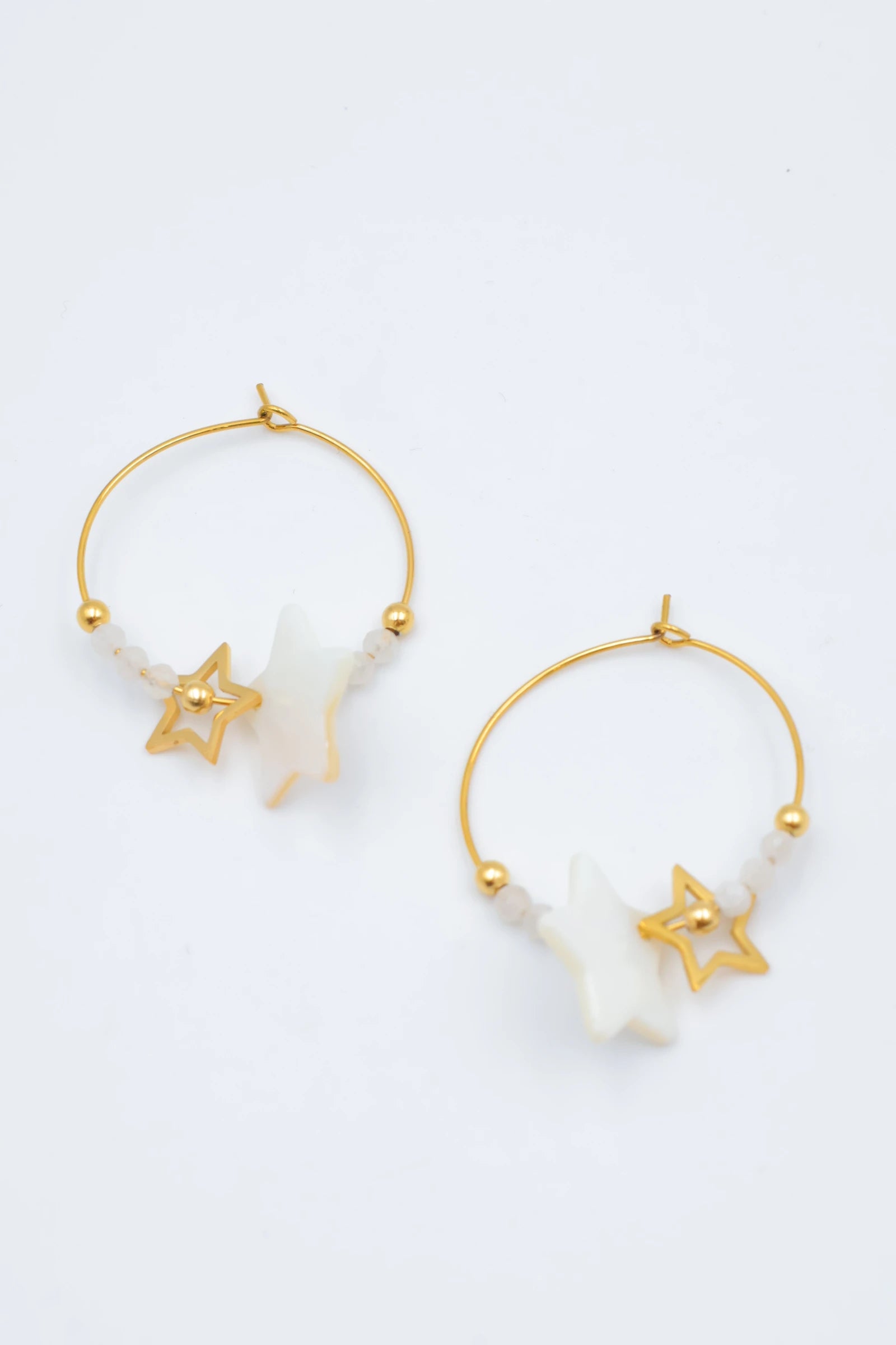 Boucles d'oreilles en acier inoxydable - BLANC
