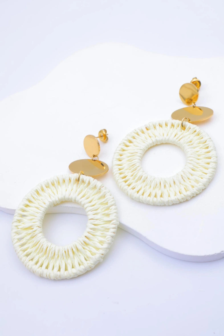 Boucles d'oreilles en acier inoxydable - BLANC