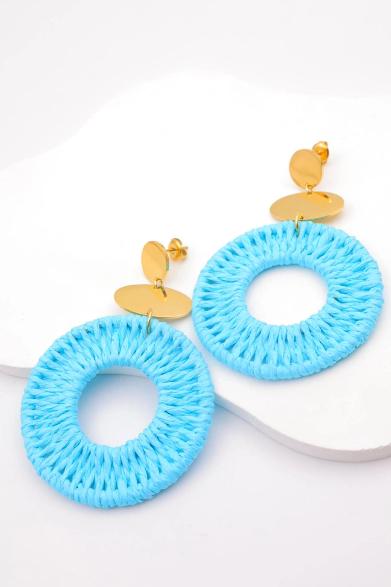 Boucles d'oreilles en acier inoxydable - BLEU