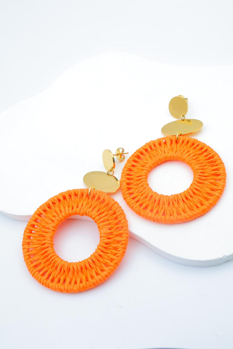 Boucles d'oreilles en acier inoxydable - ORANGE