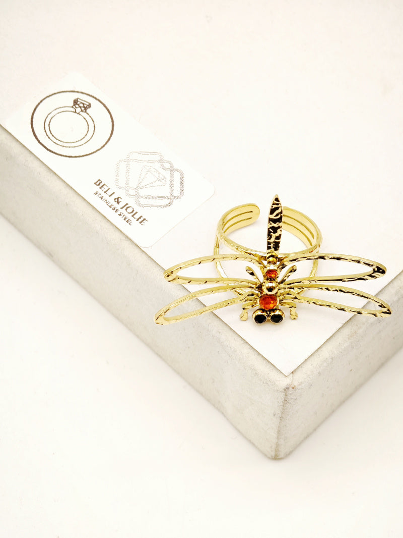 Bague en acier inoxydable ajustable - ORANGE