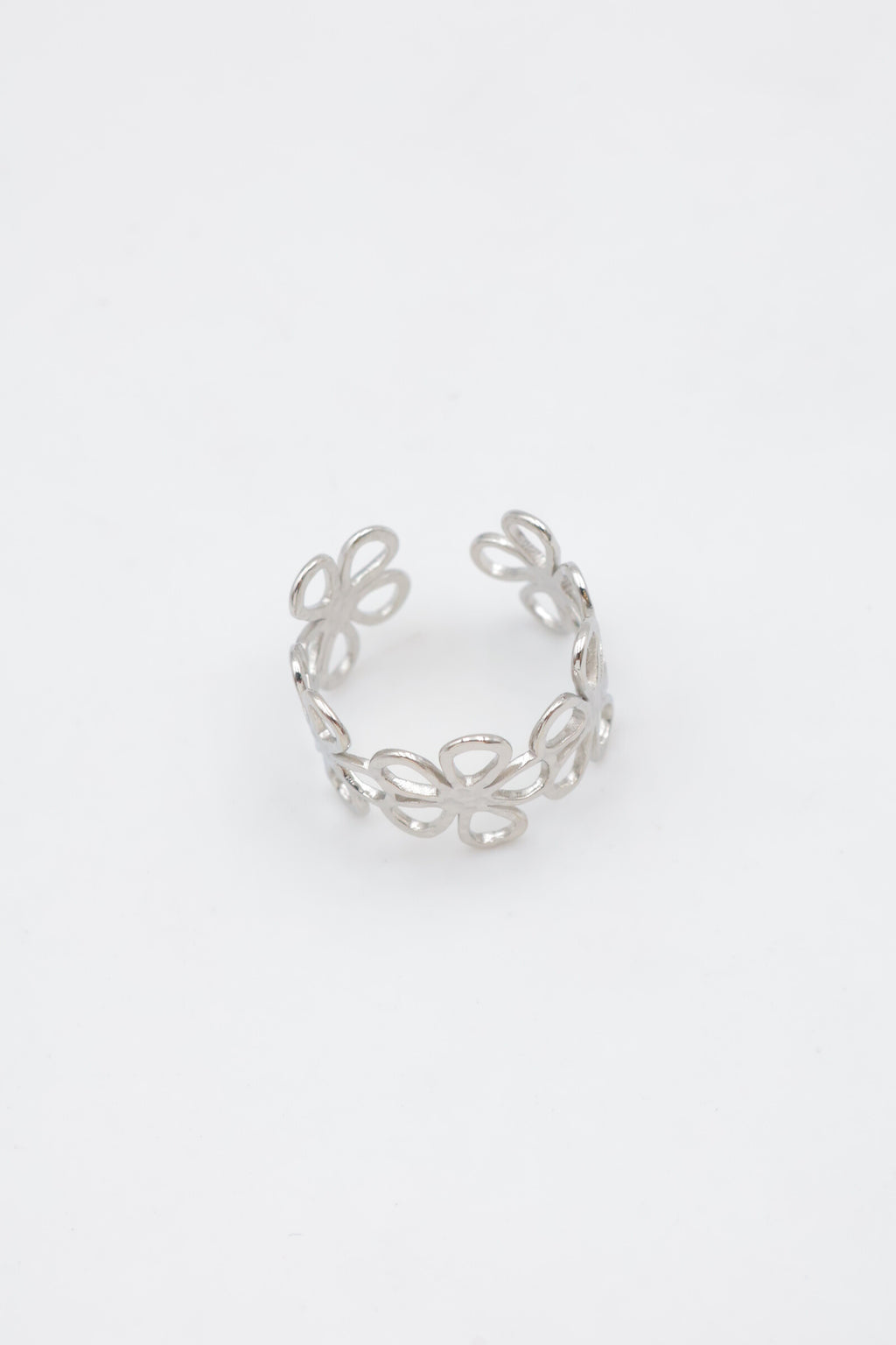 Bague en acier inoxydable ajustable - ARGENT