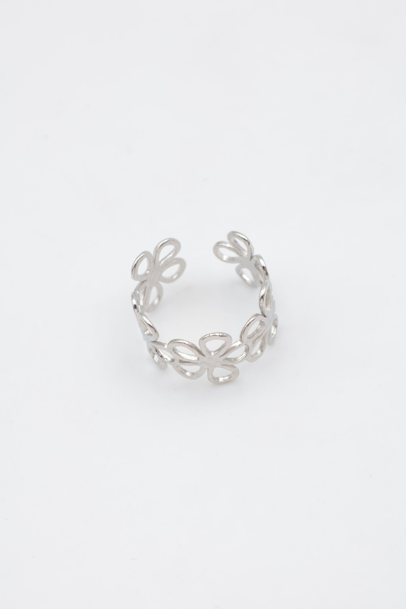 Bague en acier inoxydable ajustable - ARGENT