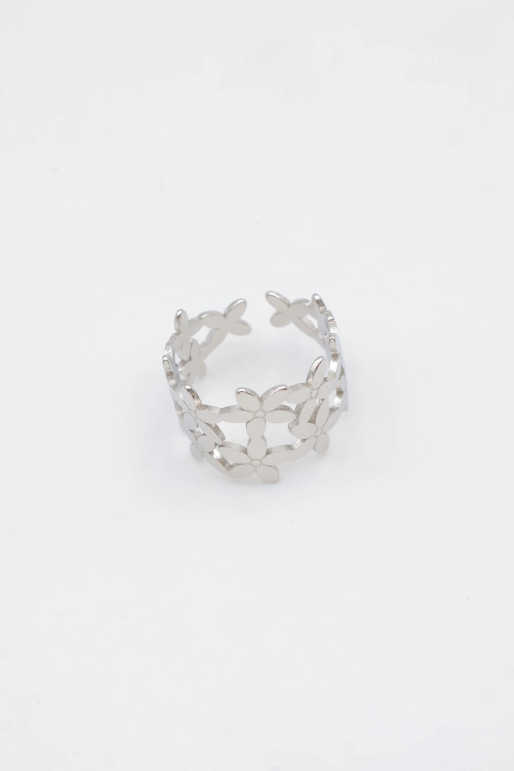 Bague en acier inoxydable ajustable - ARGENT