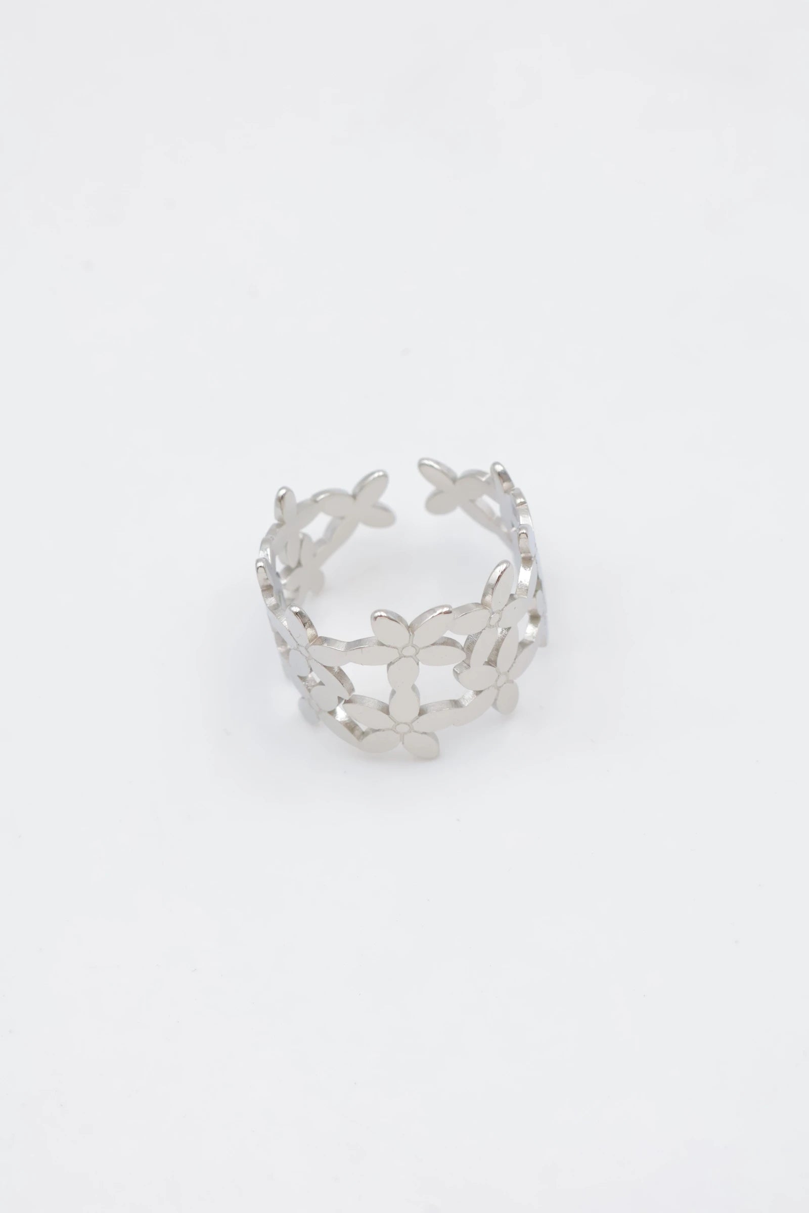 Bague en acier inoxydable ajustable - ARGENT