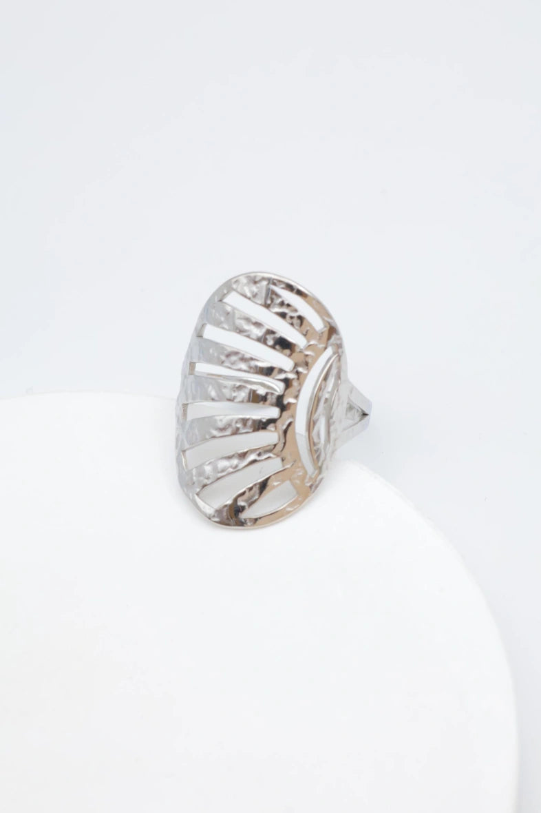 Bague en acier inoxydable ajustable - ARGENT